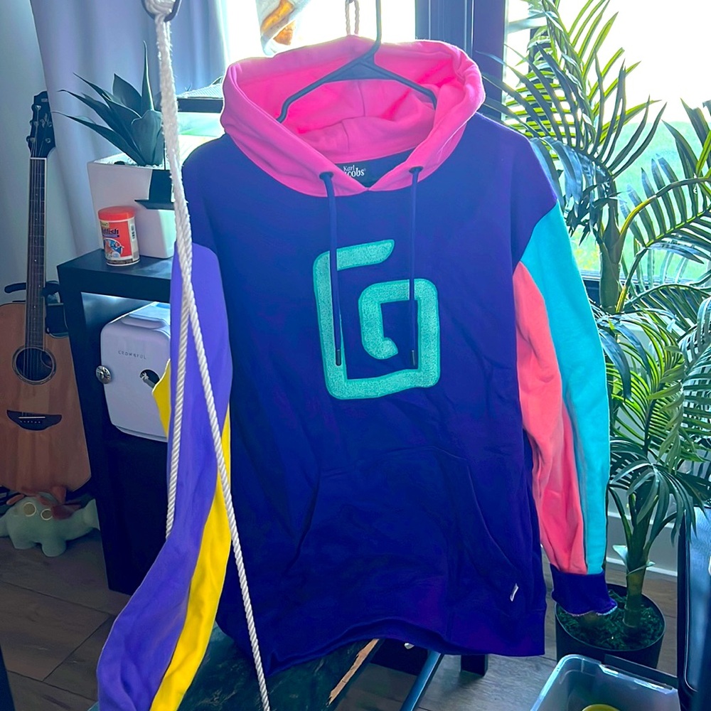 Karl Jacobs Merch color block hoodie brand new
